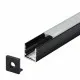 Aluminijumski profil za LED trake crni 10x10x2000mm nadgradni sa difuzorom 2m MA1010-C