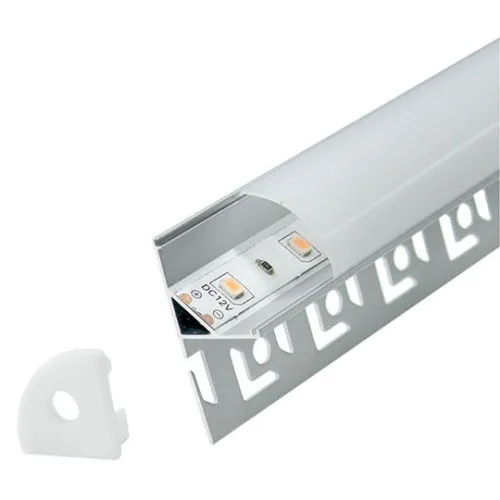 Aluminijumski profil za LED trake ugaoni ugradni 16x33x2000mm set sa difuzorom M601HB