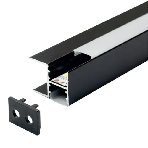 Aluminijumski profil za LED trake crni za IVERICU 20x26x2000mm sa difuzorom 2m MA2620-C