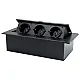 crni POPUP nameštajski PODSKLOP sa tri utičnice 16A 250V-3600W ME-PN-1206/C-3 Mitea Electric