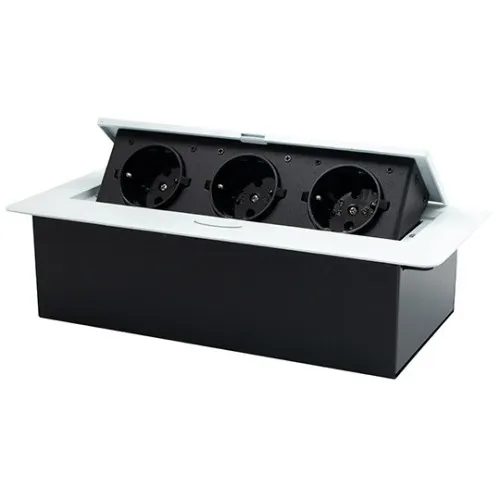 beli POPUP nameštajski PODSKLOP sa tri utičnice 16A 250V-3600W ME-PN-1207/W-3