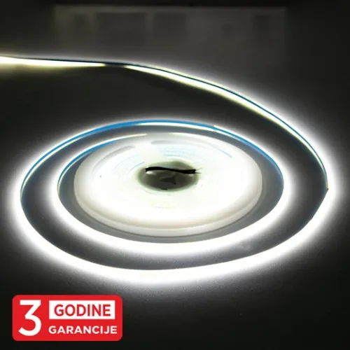 LED traka 7W/1m 12V 6500K IP22 5m kotur COB 3mm 384 LED/1m 3Y MLH-2110-ML-3