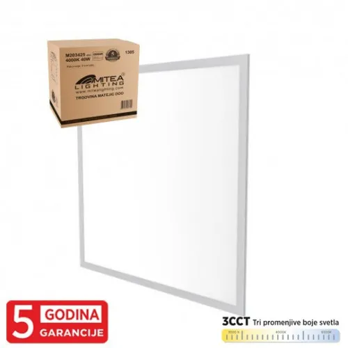 LED panel beli 40W 8/1 3CCT 3000/4000/6500K ram ugradni 595x595 (600x600) LED BACKSIDE LIGHT 5Y 4400lm M203425