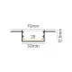Aluminijumski profil za LED trake 12.5x70x2000mm ugradni sa difuzorom 2m MA3013