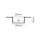 Aluminijumski profil za LED trake 13x80x2000mm ugradni sa difuzorom 2m MA4013