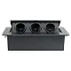 crni POPUP nameštajski PODSKLOP sa tri utičnice 16A 250V-3600W ME-PN-1206/C-3 Mitea Electric