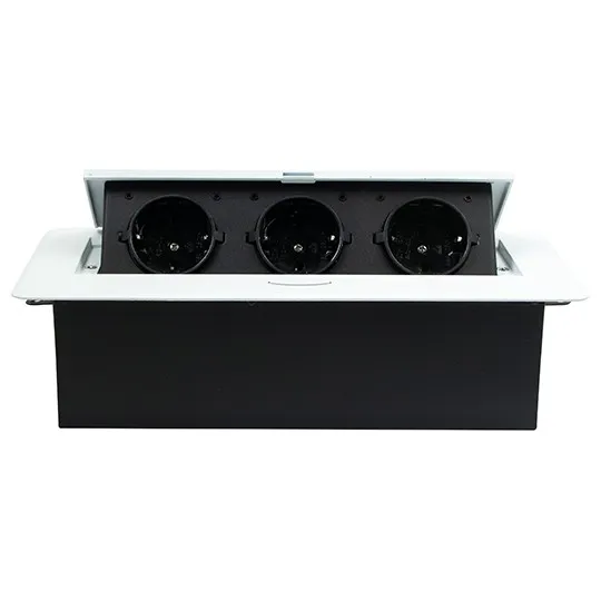 beli POPUP nameštajski PODSKLOP sa tri utičnice 16A 250V-3600W ME-PN-1207/W-3