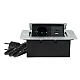 Priključnica srebrno 1.5m -crna POPUP nameštajska + USB Tip-A+Tip-C 5V 2.1A 10W, 16A 250V-3600W 3x1.5mm2 ME-PN-1214-USB/S-1