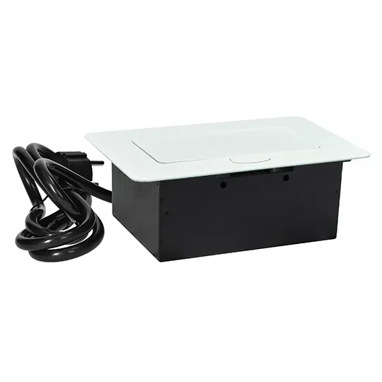 Priključnica bela 1.5m POPUP nameštajska + USB Tip-A+Tip-C 5V 2.1A 10W, 16A 250V-3600W 3x1.5mm2 ME-PN-1215-USB/B-1