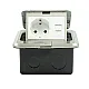 srebrni POPUP PODSKLOP za pod sa priključnicom IP44 GS + Cat5e LAN, 16A 250V-3600W ME-PN-1219/S-3