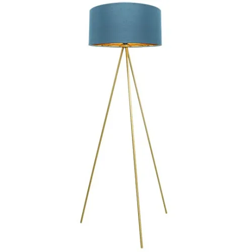 Podna lampa zlatno-plava E27 M55