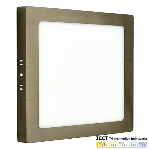 Nadgradni kvadratni led panel saten nikl 18W 3000~6500K M18NK-SN-CCT