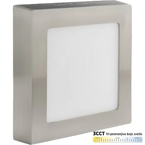 Nadgradni kvadratni led panel saten nikl 24W 3000~6500K M24NK-SN-CCT
