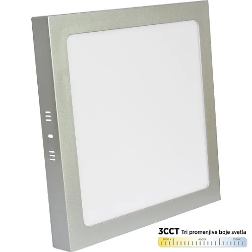 Nadgradni kvadratni led panel srebrni 24W 3000~6500K Mitea M24NK-SIL-CCT