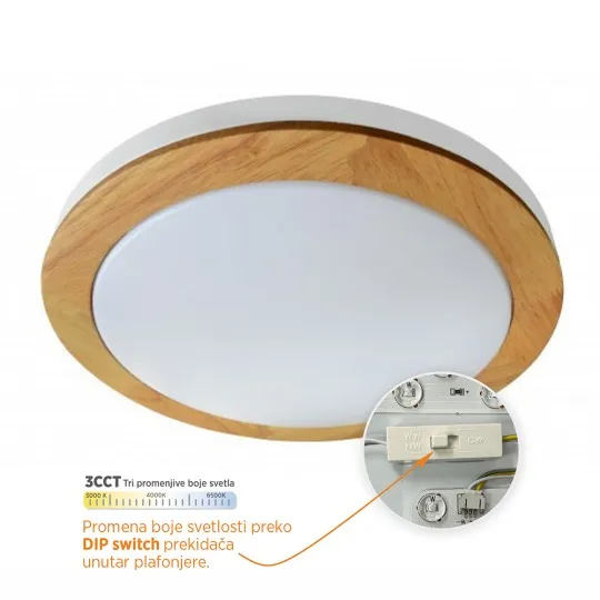 LED plafonjera 18W SMD DIP switch 3000-6500K fi330mm M205422-CCT