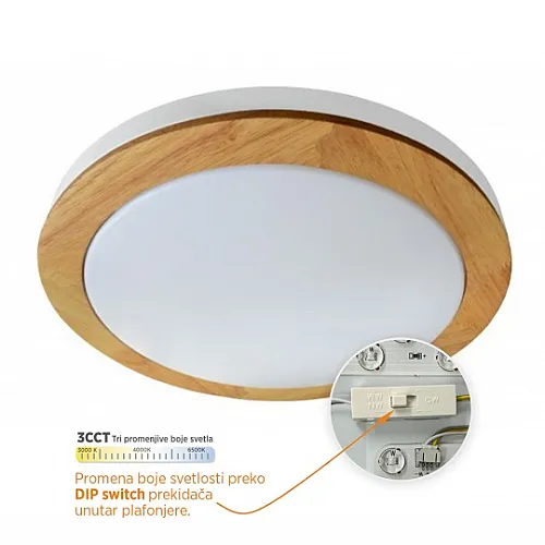 LED plafonjera 24W SMD DIP switch 3000-6500K fi390mm M205423-CCT