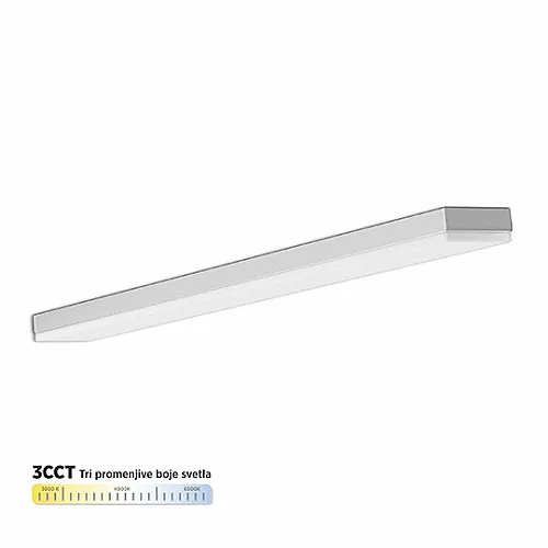Visilica bela 60W 170~240V 3CCT 3000/4000/6500K L1200 x W50 x H50mm LED linearna svetiljka (ili nadgradna) nizajuća (linkabilna) 6000lm M203840-W