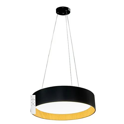 Visilica crna + boja drveta 28W LED SMD 3CCT 400mm okrugla sa daljinskim M205536-A-O