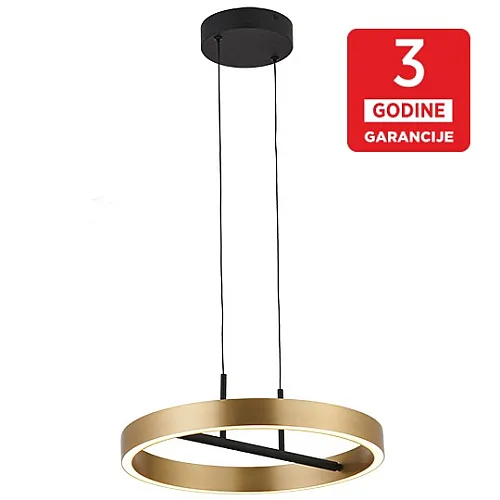 Visilica crna LED 32W 3000K + brušeno zlato 3Y M10943