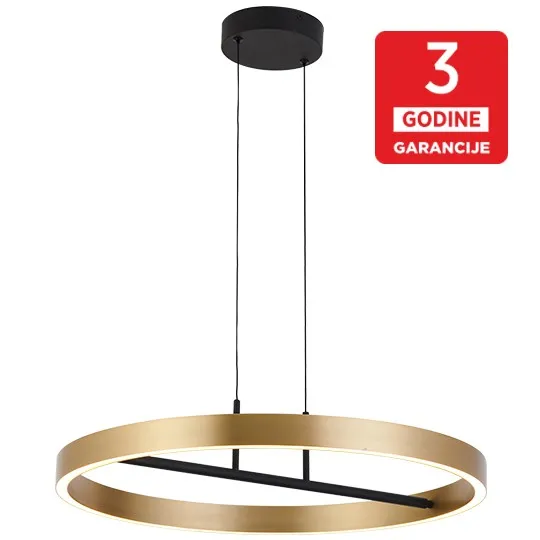 Visilica crna LED 42W 3000K + brušeno zlato 3Y M10944
