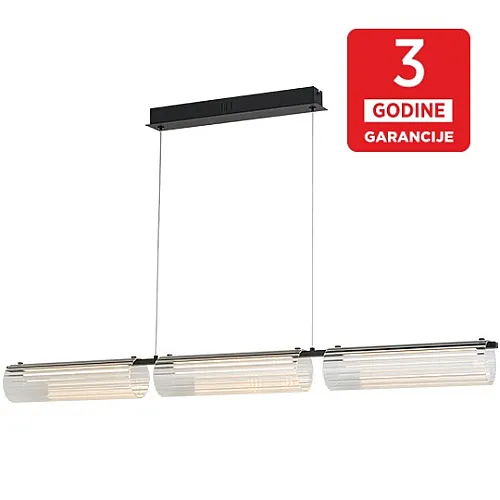 Visilica crna LED 24W 3000K peščano + staklo 3Y M10950