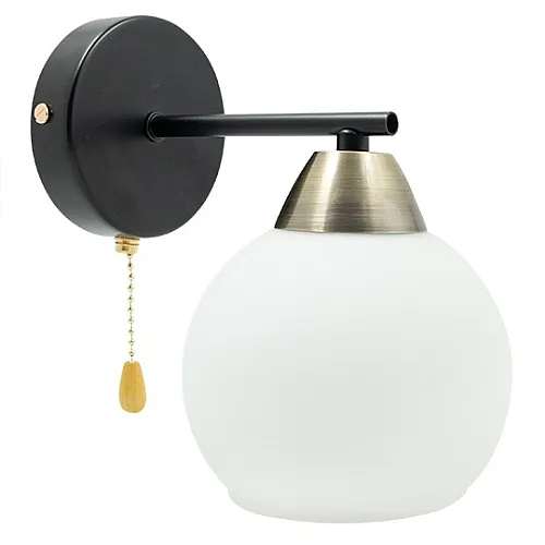 Zidna lampa crna + zlatna + bela 1xE27 max.60W 220V M11090-1Z