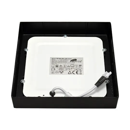 Nadgradni kvadratni led panel crni 12W 3000~6500K M12NK-BK-CCT