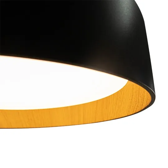 Visilica crna + boja drveta 28W LED SMD 3CCT 400mm okrugla sa daljinskim M205536-A-O