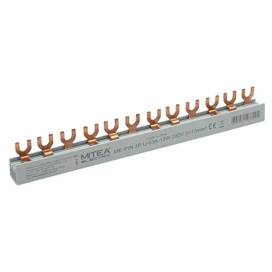 Bakarni češalj izolovani 3P U-63A-12M 215mm 400V ME-PIN