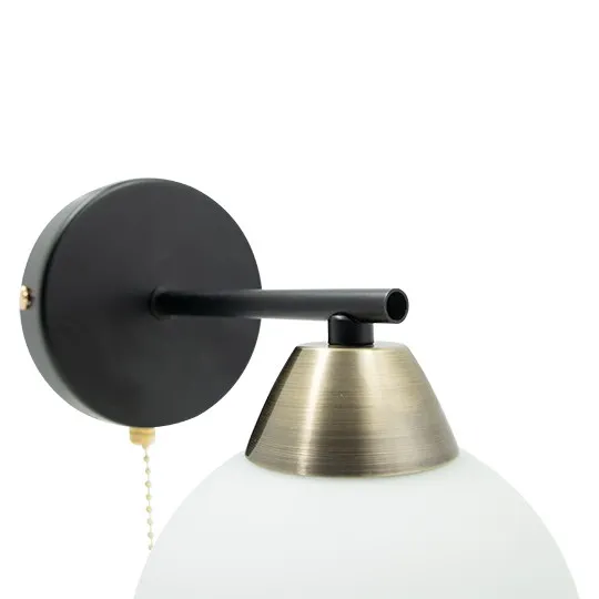 Zidna lampa crna + zlatna + bela 1xE27 max.60W 220V M11090-1Z