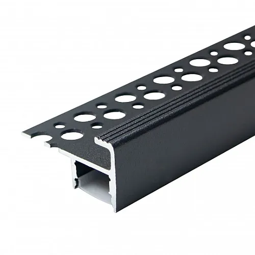Aluminijumski profil za LED trake crni 22x40x2000mm za pločice/stepenice sa difuzorom 2m MA06-C