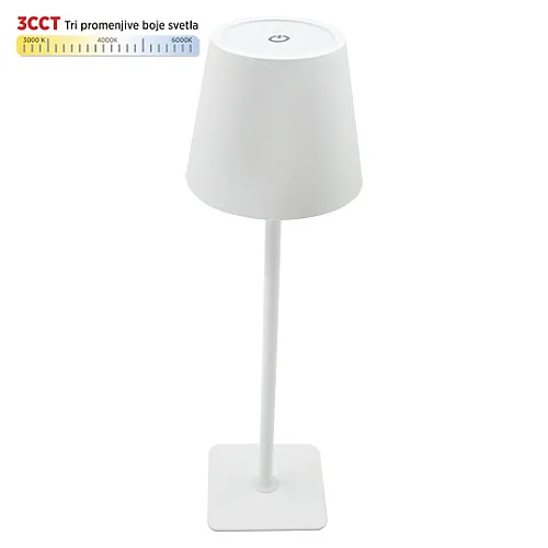 Stona lampa bela 2W IP20 LED TOUCH dimmable + 3CCT 3000-6000K DC5V LED M6002-W Mitea Lighting