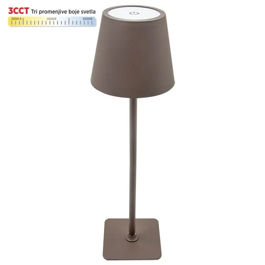 Stona lampa braon 2W IP20 LED TOUCH dimmable + 3CCT 3000-6000K DC5V LED M6002-BR Mitea Lighting