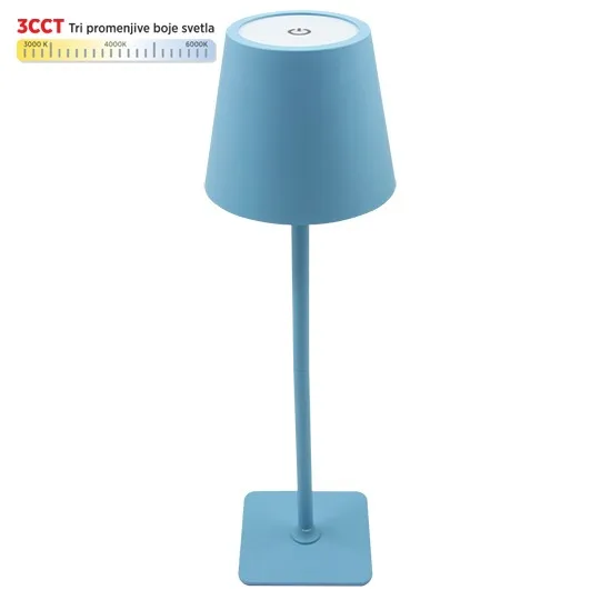 Stona lampa plava 2W IP20 LED TOUCH dimmable + 3CCT 3000-6000K DC5V LED M6002-P Mitea Lighting