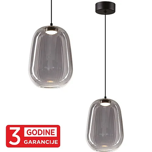 Visilica crna ETERNA MAP9461-1B 1x4W 3000K + smoky LED 3Y