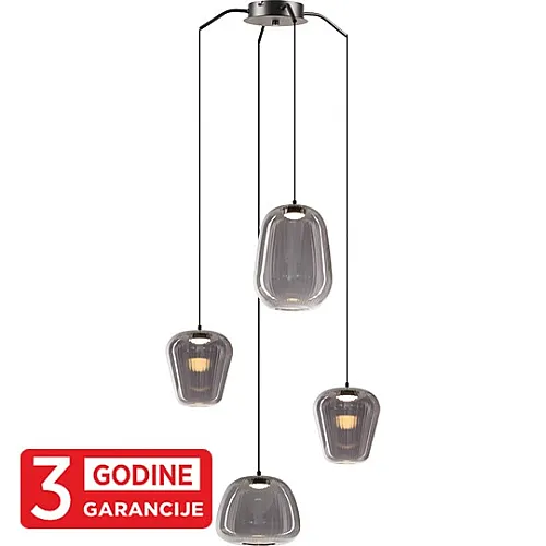 Visilica crna ETERNA MAP9461-4 4x4W 3000K + smoky LED 3Y