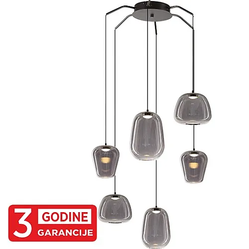 Visilica crna ETERNA MAP9461-6 6x4W 3000K + smoky LED 3Y