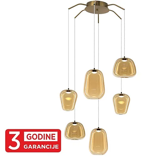 Visilica staro zlato ETERNA MAP9461-6 6x4W 3000K + amber LED 3Y