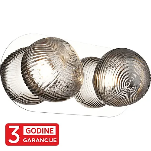 Zidna lampa hrom PRISMA LED MAW9401-2 2x4W 3000K + smoky 3Y