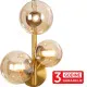 Zidna lampa staro zlato GLOBE MAW9225-3 3xG9 + amber sa prekidačem 3Y