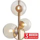 Zidna lampa zlatno GLOBE MAW9225-3 3xG9 šampanj + smoky sa prekidačem 3Y