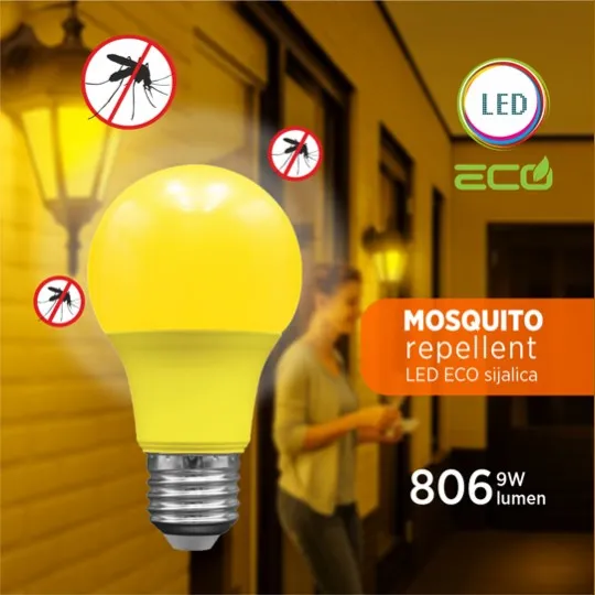 LED ECO sijalica 9W A60 600Nm antiinsekt (Mosquito Repellent) 220-240V E27