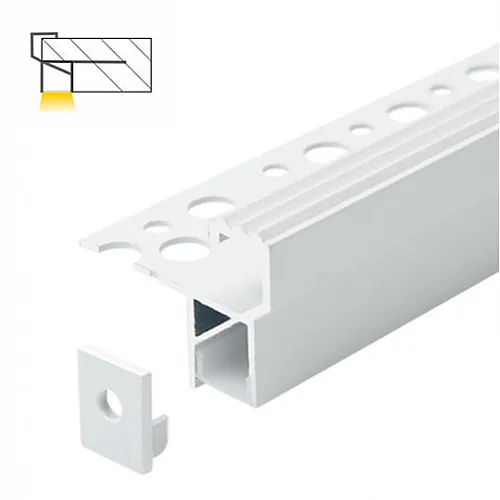Aluminijumski profil za LED trake beli 29x37x2000mm za pločice/stepenice sa difuzorom 2m MA07-W Mitea Lighting