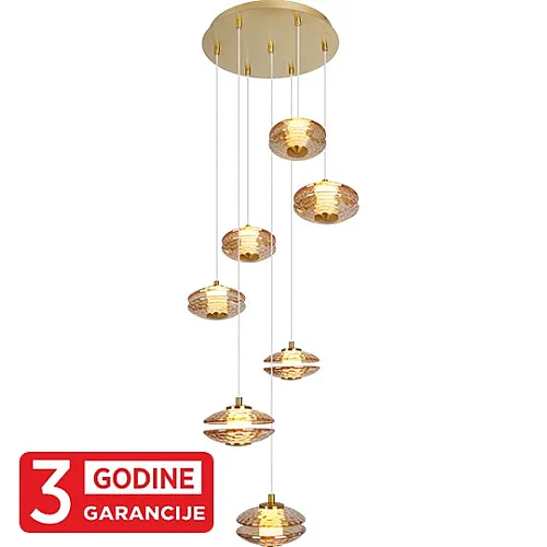 Visilica staro zlato ECLIPTICA MAP9451-7 7x5W 3000K + amber LED 3Y