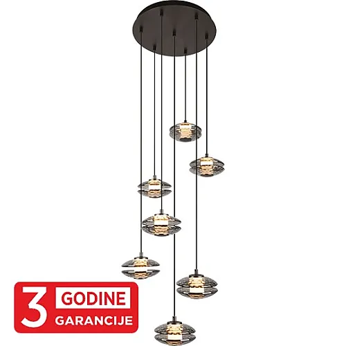 Visilica siva ECLIPTICA MAP9451-7 7x5W 3000K + smoky LED 3Y