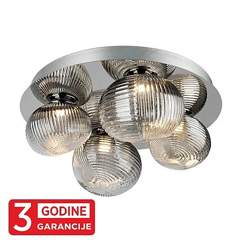 LED plafonska lampa hrom + smoky PRISMA MAC9401-4 4x4W 3000K 3Y