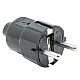 Utikač crni PVC 16A 250V dvopolni ravni, sa kontaktom za uzemljenje PM-301-C