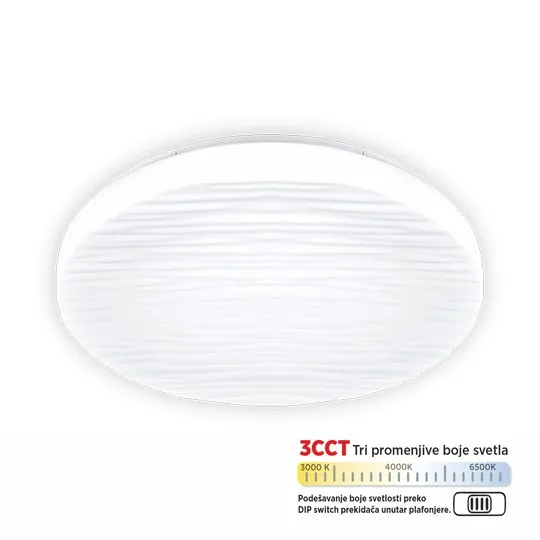 LED plafonjera bela 15W 200~240V 3CCT DIP switch 3000/4000/6500K fi260mm SMD M205541-B