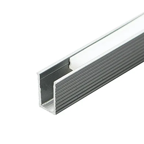 Aluminijumski profil za LED trake tamno sivi 6.4x9x2000mm ugradni sa difuzorom 2m MA6490-GR