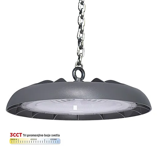 Svetiljka siva 200W 3CCT 3000/4000/6500K IP65 6KV LED UFO M460200-S6-CCT